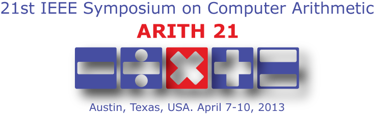Accepted papers at ARITH 21 Symposium